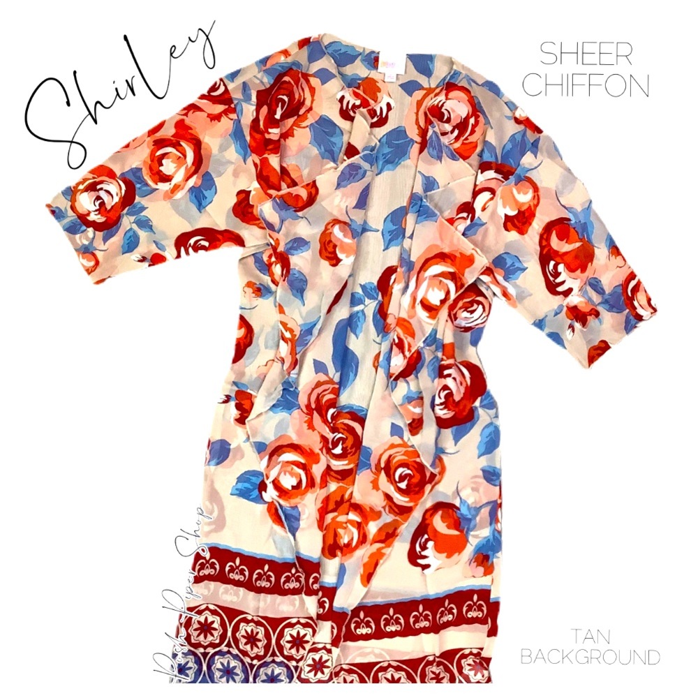 LULAROE “Shirley” womens large chiffon kimono